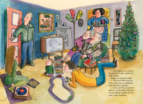 Tâmplarul Andersen și Moș Crăciun - carte ilustrata, poveste pentru copii - pagina interior
