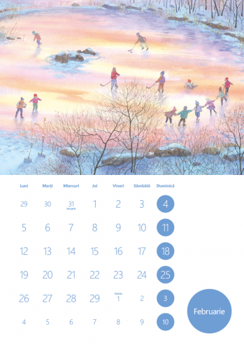 Calendar de perete pe anul 2024 cu ilustrații de Jim LaMarche