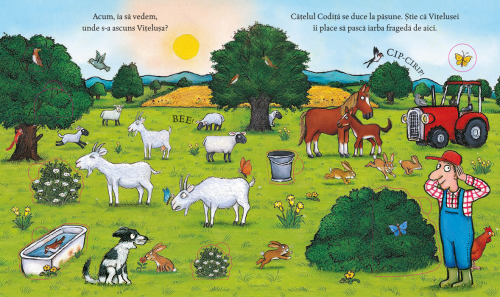 De-a v-ati ascunselea la ferma, de Axel Scheffler - poveste pentru copii, carte cartonata integral, cu clapete