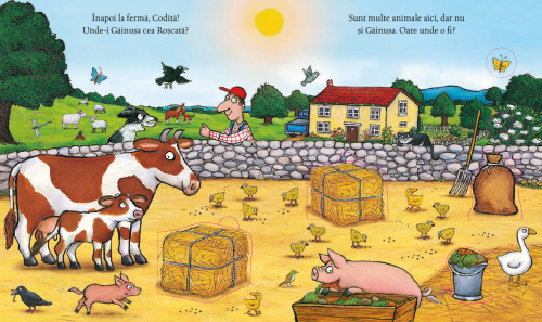 De-a v-ati ascunselea la ferma, de Axel Scheffler - poveste pentru copii, carte cartonata integral, cu clapete