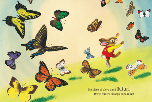 Sunt un iepuras, de Richard Scarry, poveste educativa pentru copii, carte ilustrata despre natura si anotimpuri
