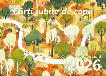 Calendar de perete pe anul 2026 cu ilustrații din cărți iubite de copii