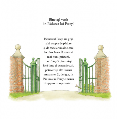 Intr-o noapte cu ninsoare - carte ilustrata, poveste pentru copii, poveste de iarnă despre prietenie, seria Pădurarul Percy