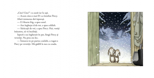 Intr-o noapte cu ninsoare - carte ilustrata, poveste pentru copii, poveste de iarnă despre prietenie, seria Pădurarul Percy