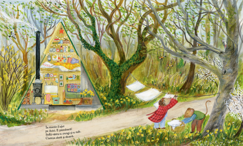 Padurea lui Soricel - carte ilustrata, cu clapete, poveste pentru copii despre anotimpuri, natura si prietenie