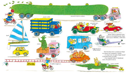 Masini, camioane si alte lighioane, de Richard Scarry - carte ilustrata, povesti educative pentru copii - coperta
