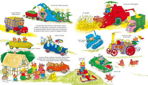 Masini, camioane si alte lighioane, de Richard Scarry - carte ilustrata, povesti educative pentru copii - coperta