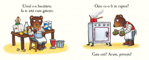 Ursul e postas, de Julia Donaldson - poveste pentru copii, carte cartonata integral, cu clapete