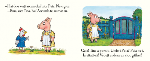 De-a ascunselea cu Tina, de Julia Donaldson - poveste pentru copii, carte cartonata integral, cu clapete