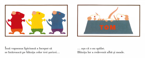 Vopsea pentru soricei, de Ellen Stoll Walsh - carte ilustrată, poveste educativa pentru copii, carte despre culori