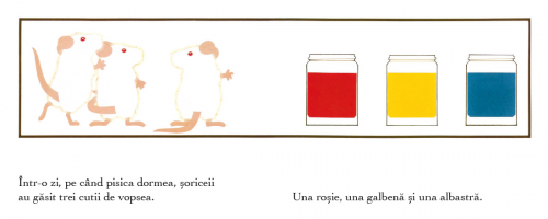 Vopsea pentru soricei, de Ellen Stoll Walsh - carte ilustrată, poveste educativa pentru copii, carte despre culori