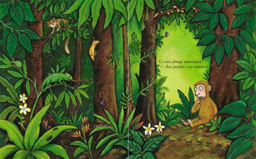 Maimuțica Bramburica, de Julia Donaldson, ilustrații de Axel Scheffler - carte ilustrată, poveste pentru copii, Monkey Puzzle