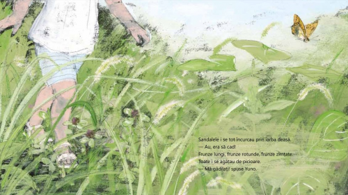 În iarbă - carte ilustrată, poveste pentru copii, literatură japoneză