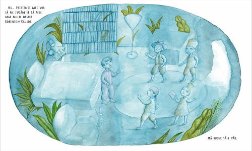 Robinson, de Peter Sis - carte ilustrata, poveste pentru copii, despre scoala, colectivitate
