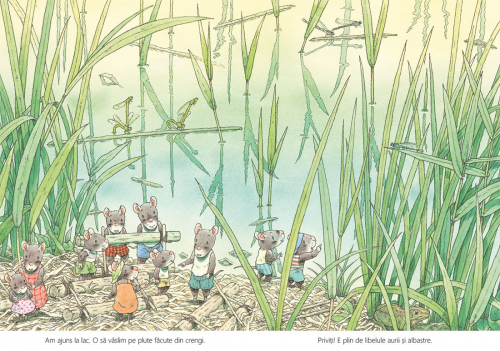 Familia Șoricel și lacul libelulelor - carte ilustrata educativa, poveste pentru copii, literatura japoneza